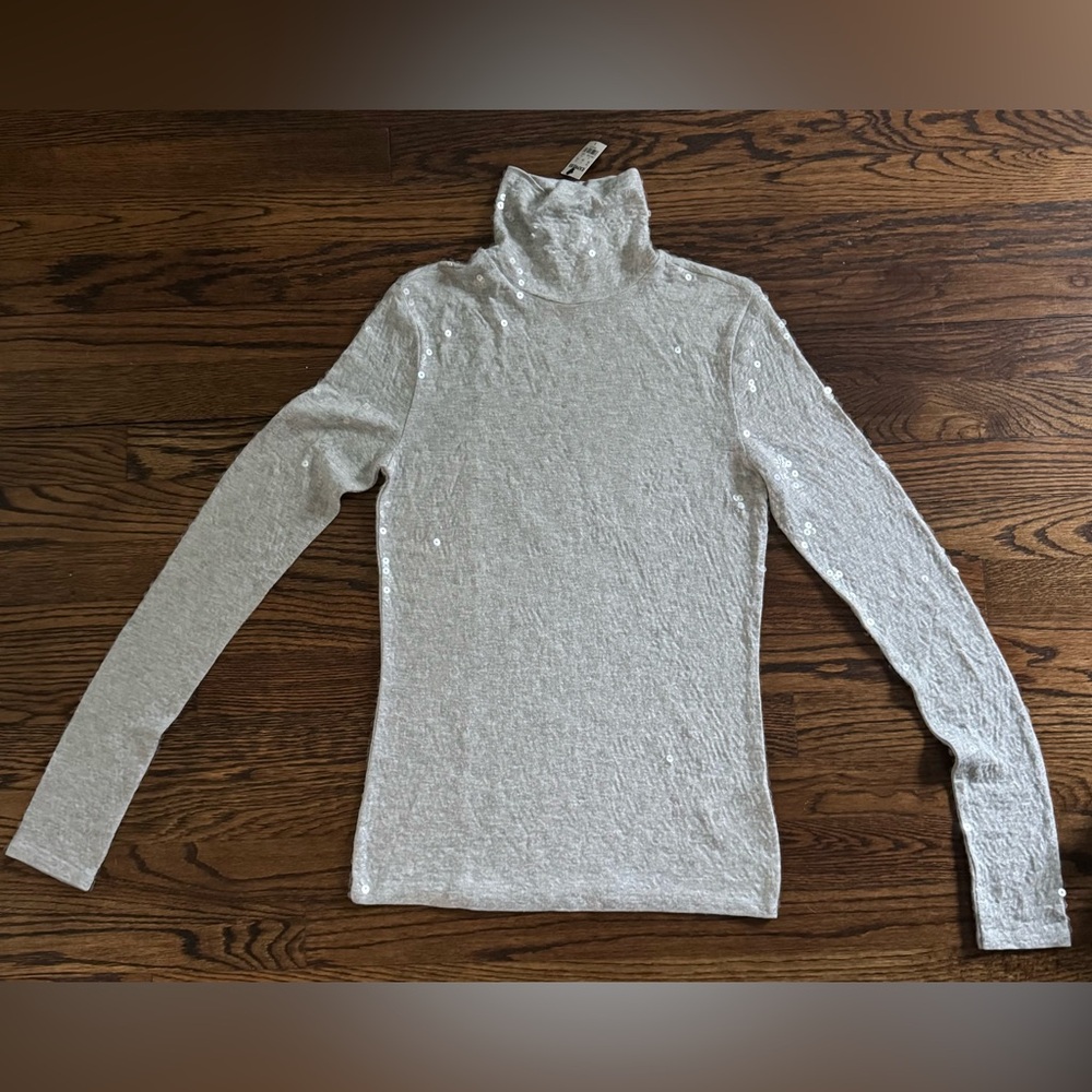 Express Turtleneck Sequins Top -New